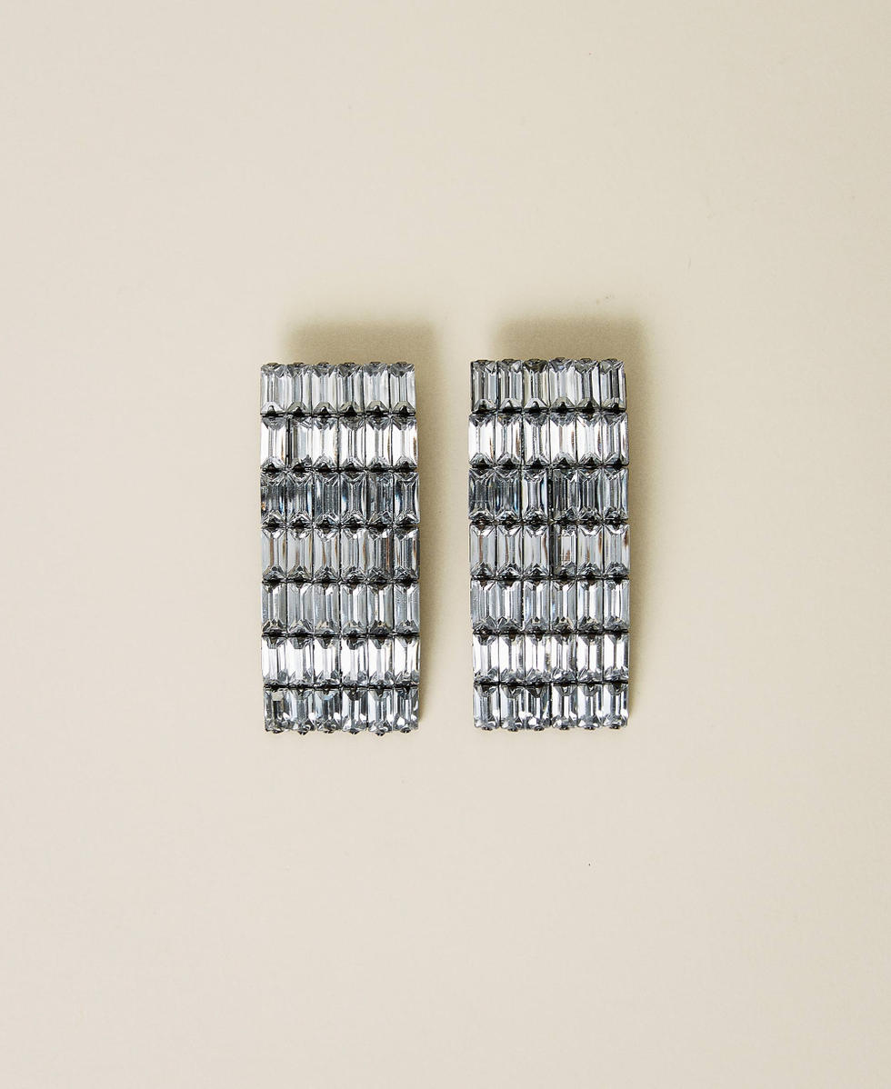 Mirror rhinestone earrings