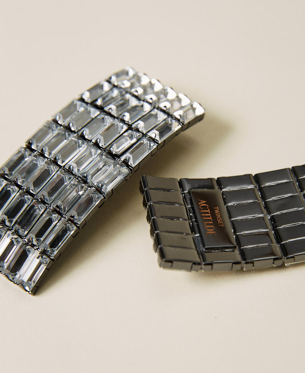 Mirror rhinestone earrings