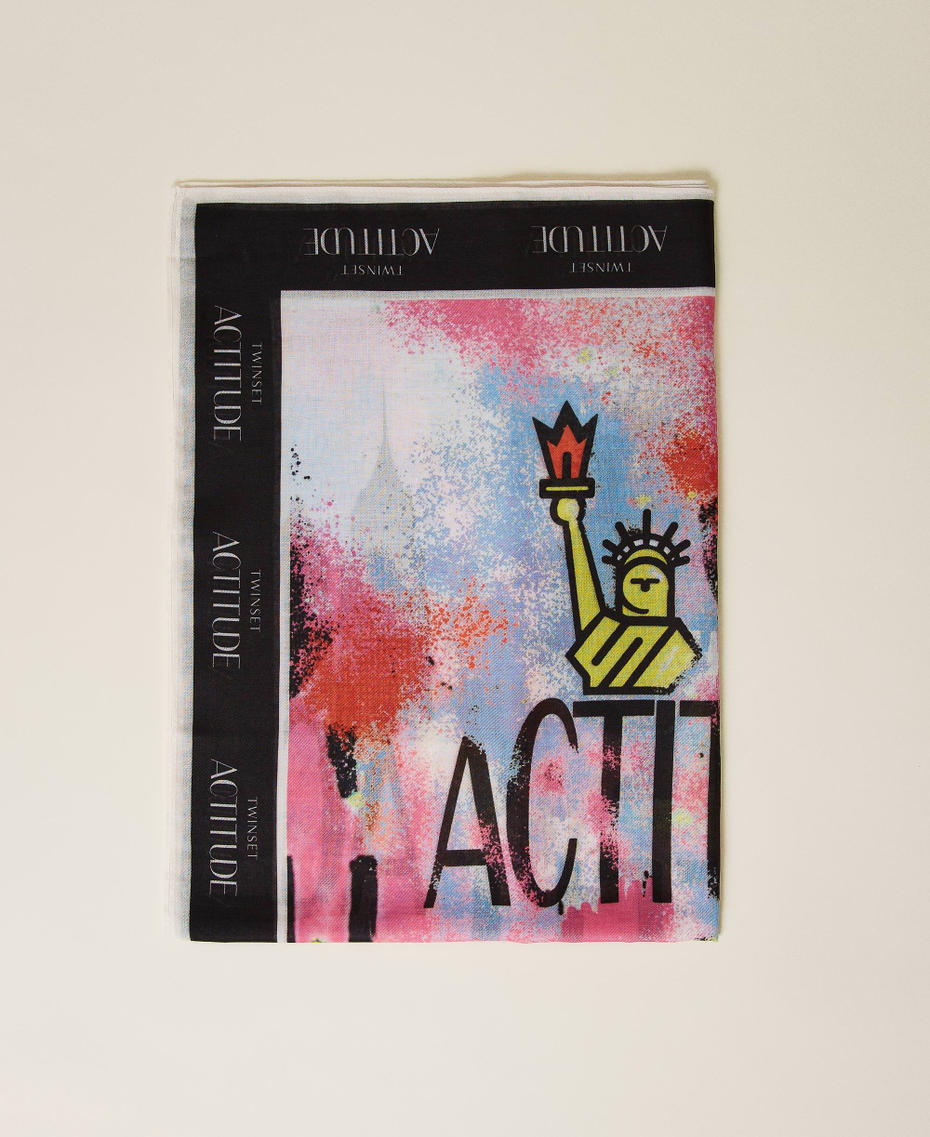 Printed kefiah with logo