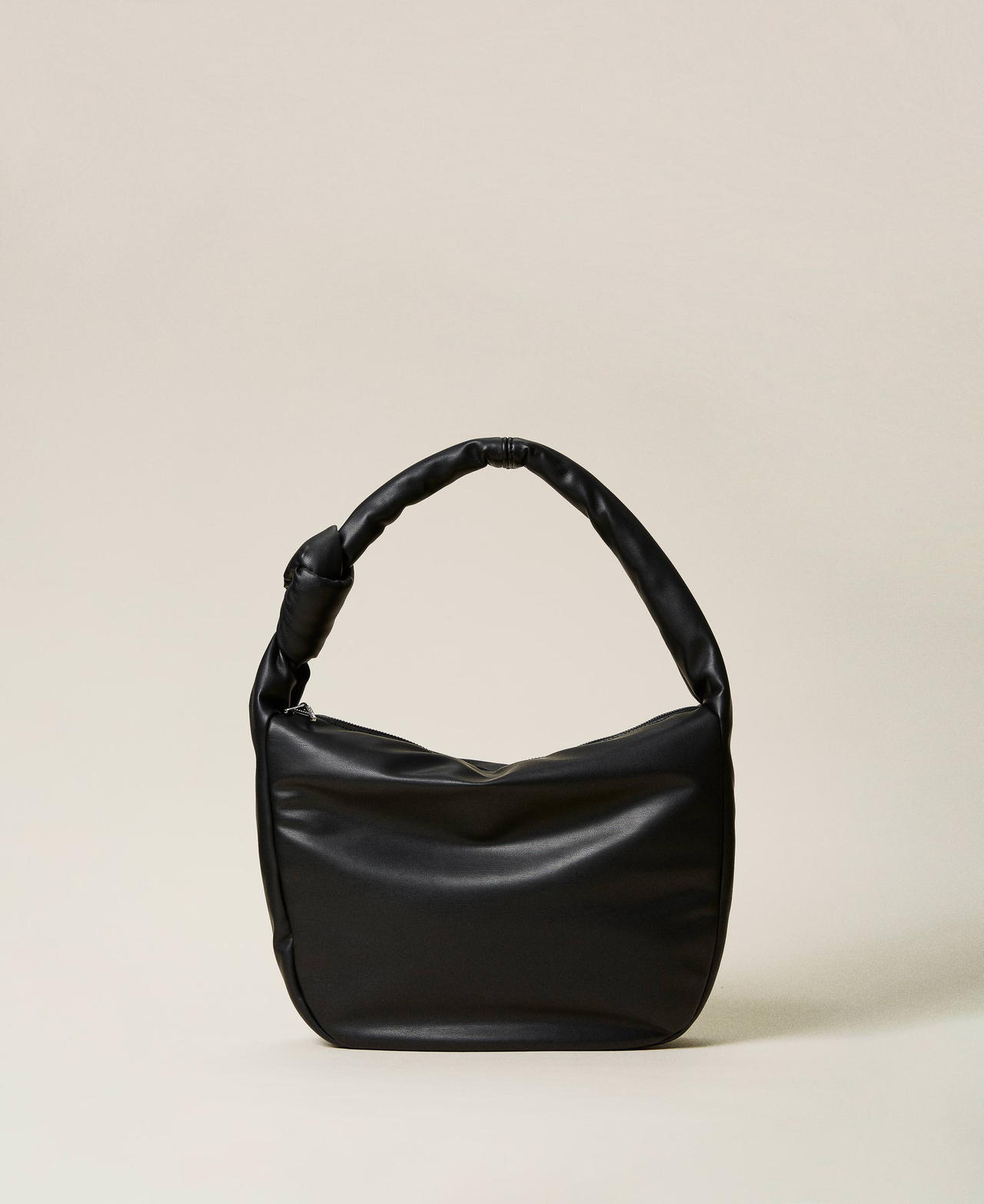 Large hobo bag with knot Woman Black TWINSET Milano