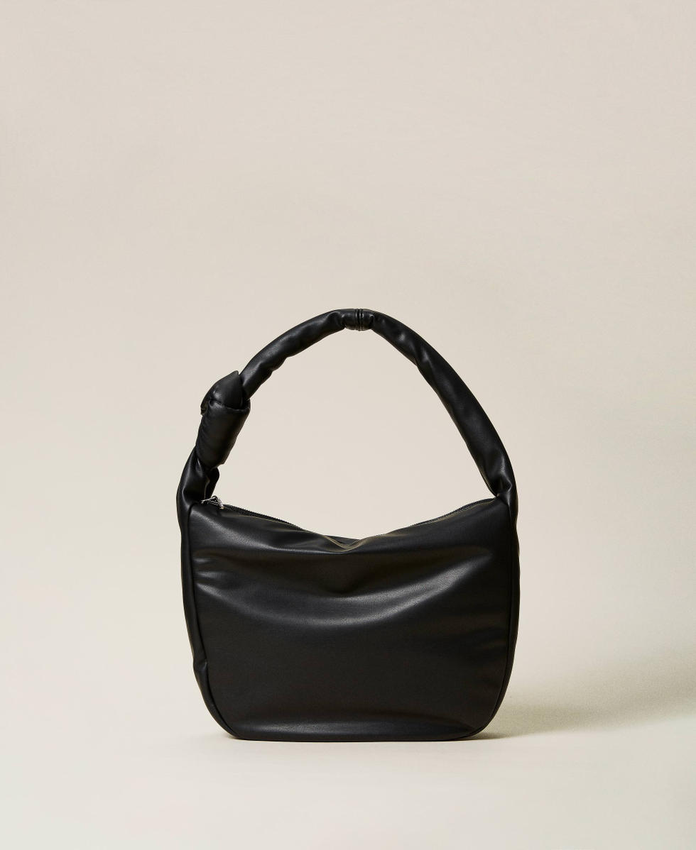 Bolso hobo grande con nudo Mujer Negro TWINSET Milano