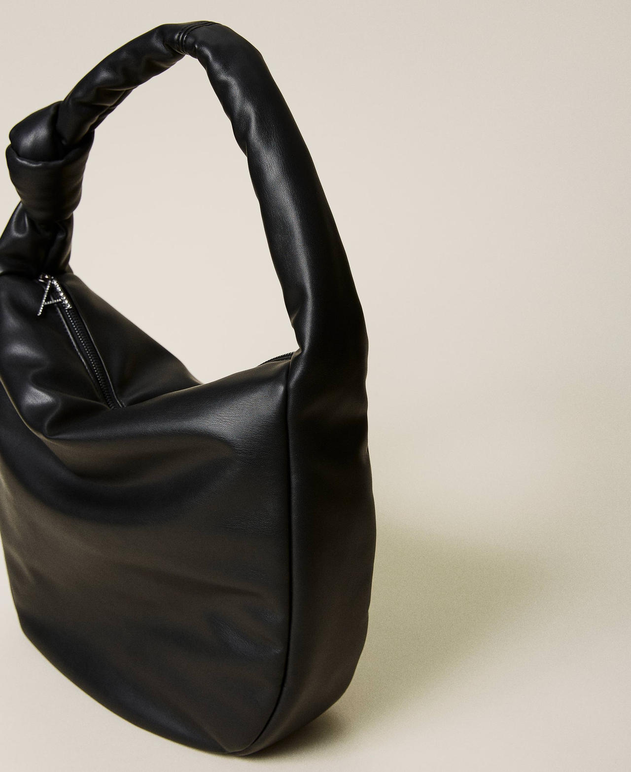 Large hobo bag with knot Black Woman 222AA7010-02