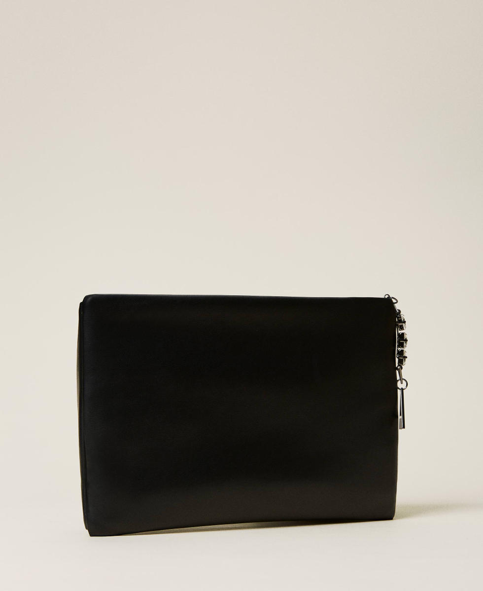 Clutch bag with maxi bow and logo