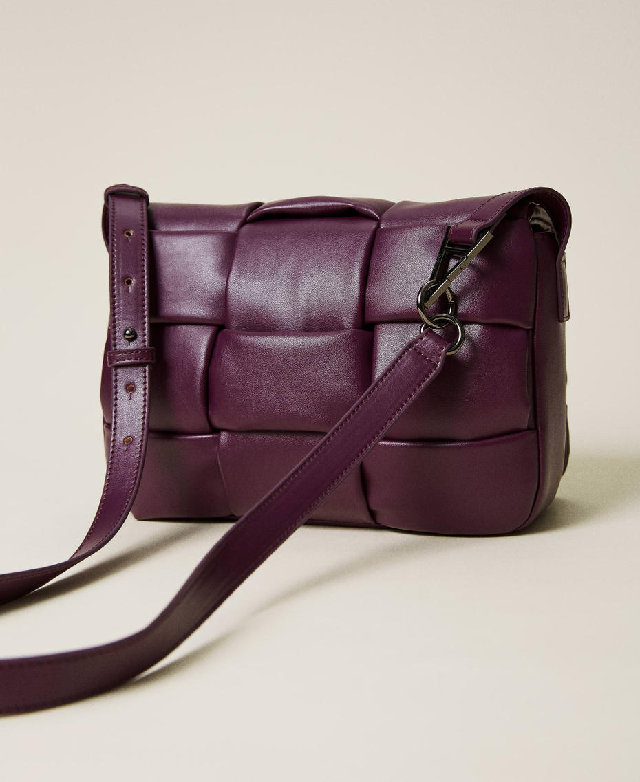 Cross-body bag with weave "Prism Violet" Purple Woman 222AA7170-04