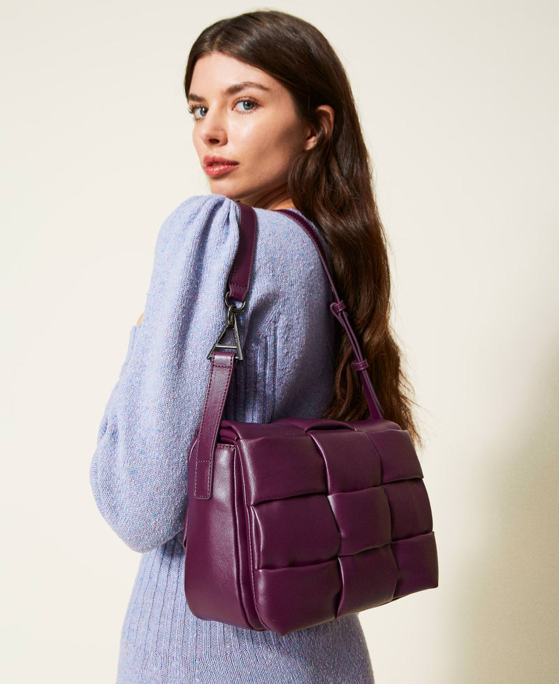 Cross-body bag with weave "Prism Violet" Purple Woman 222AA7170-0S
