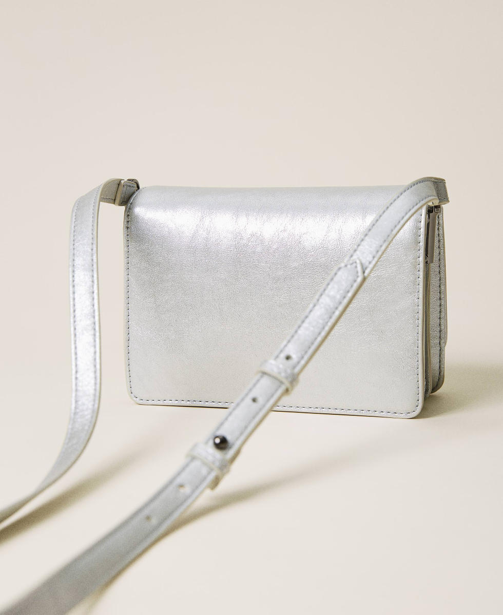 Borsa a tracolla con logo strass Donna Argento TWINSET Milano