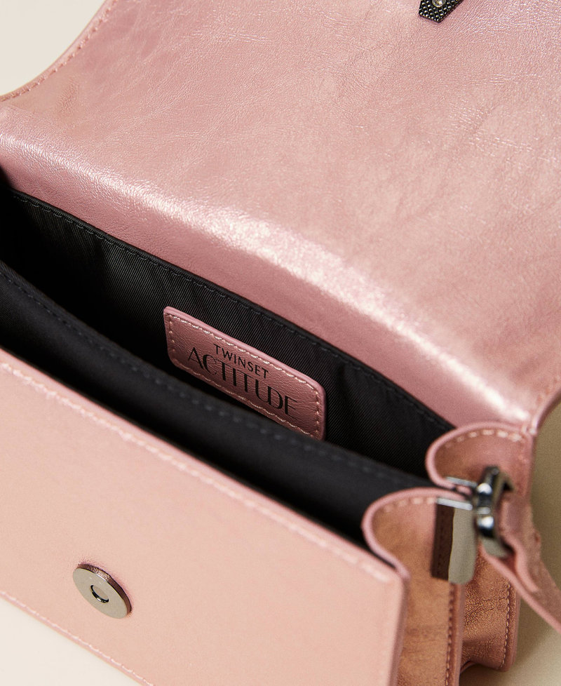 Borsa a tracolla con logo strass