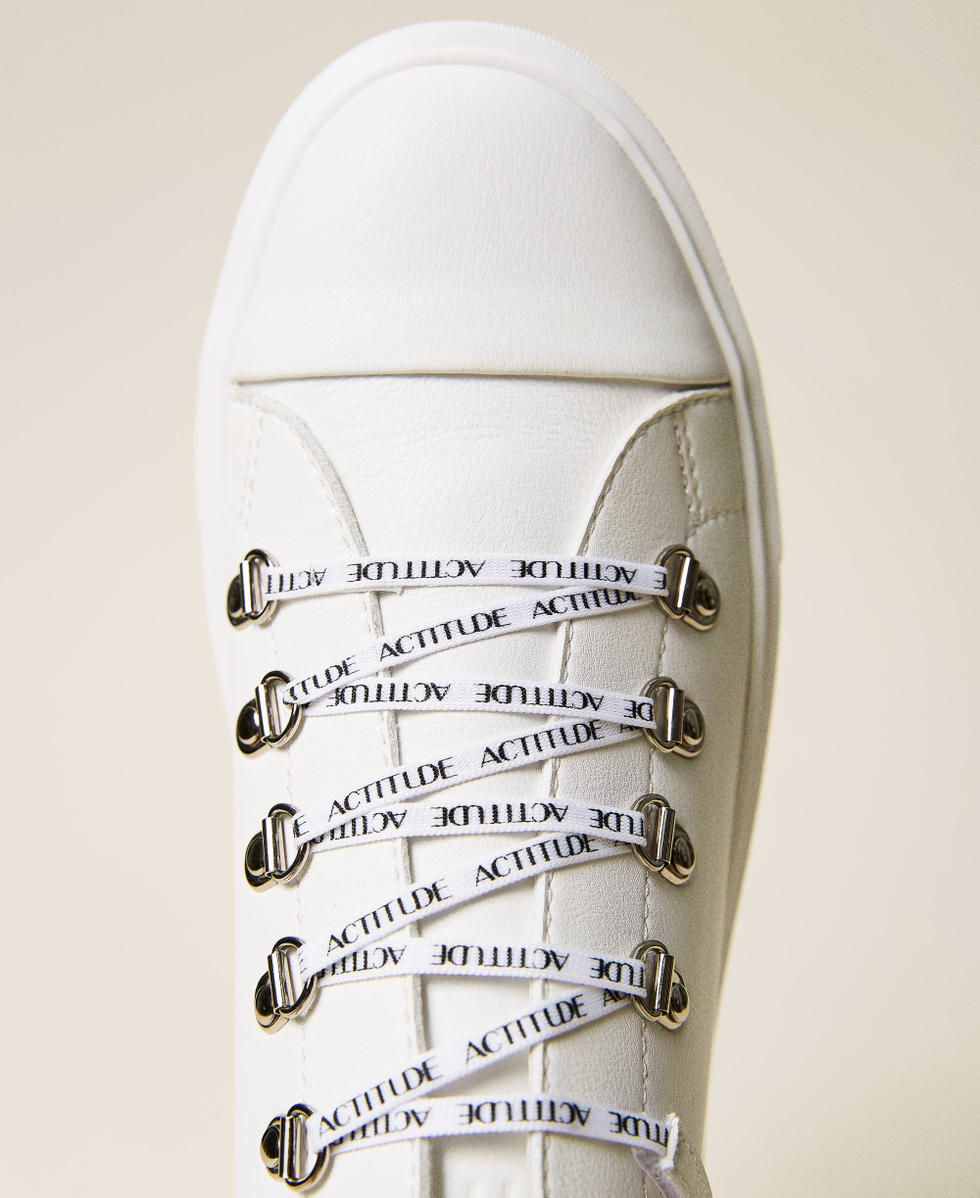 Logo lace trainers Woman Beige TWINSET Milano