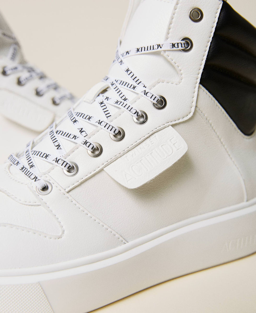 Sneakers alte con lacci logati Donna Beige TWINSET Milano