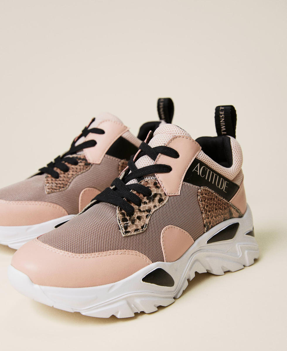 Running shoes with inserts and logo Woman Pink TWINSET Milano