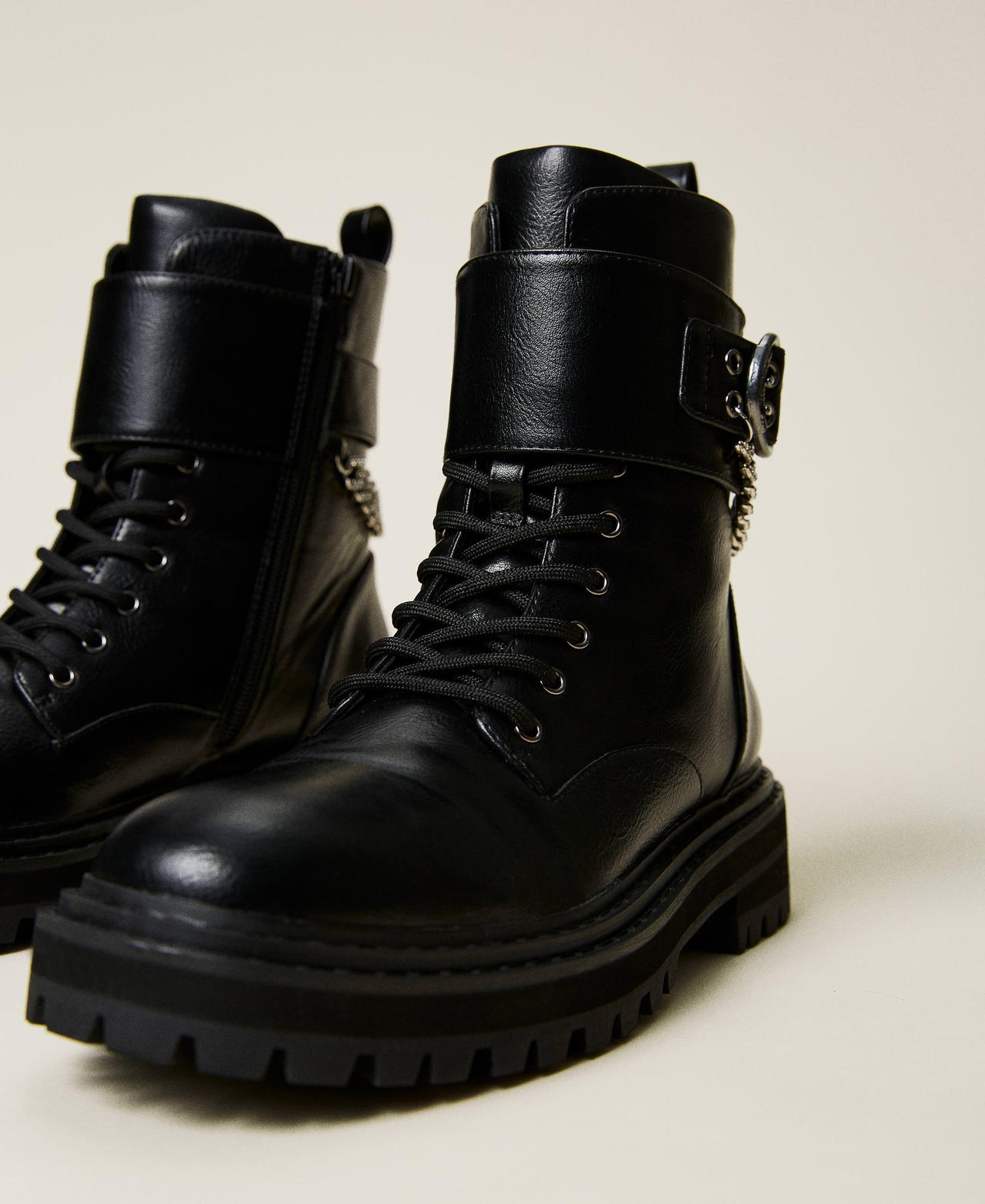 Leather combat booties sales