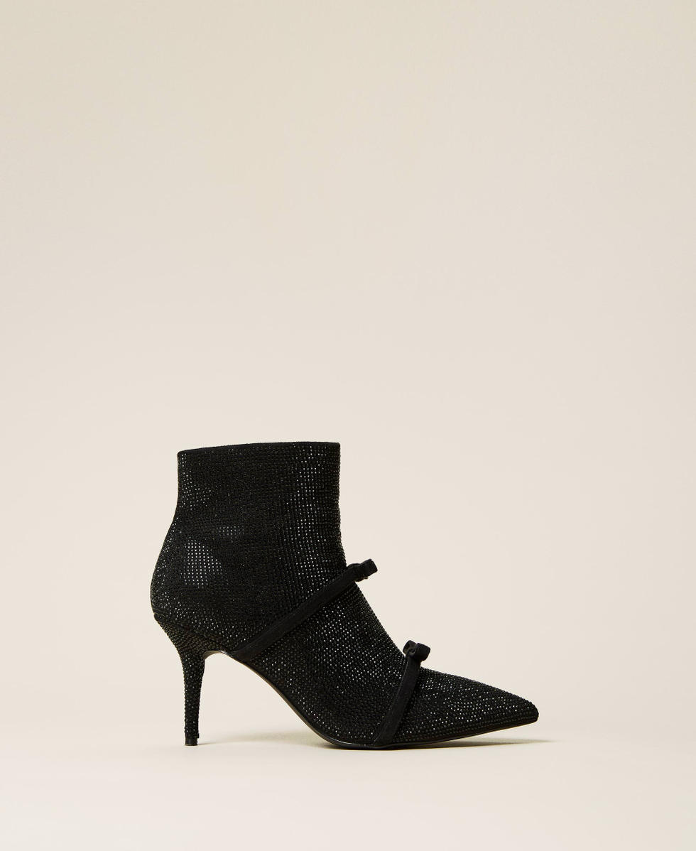 Bottines avec strass et n&oelig;uds