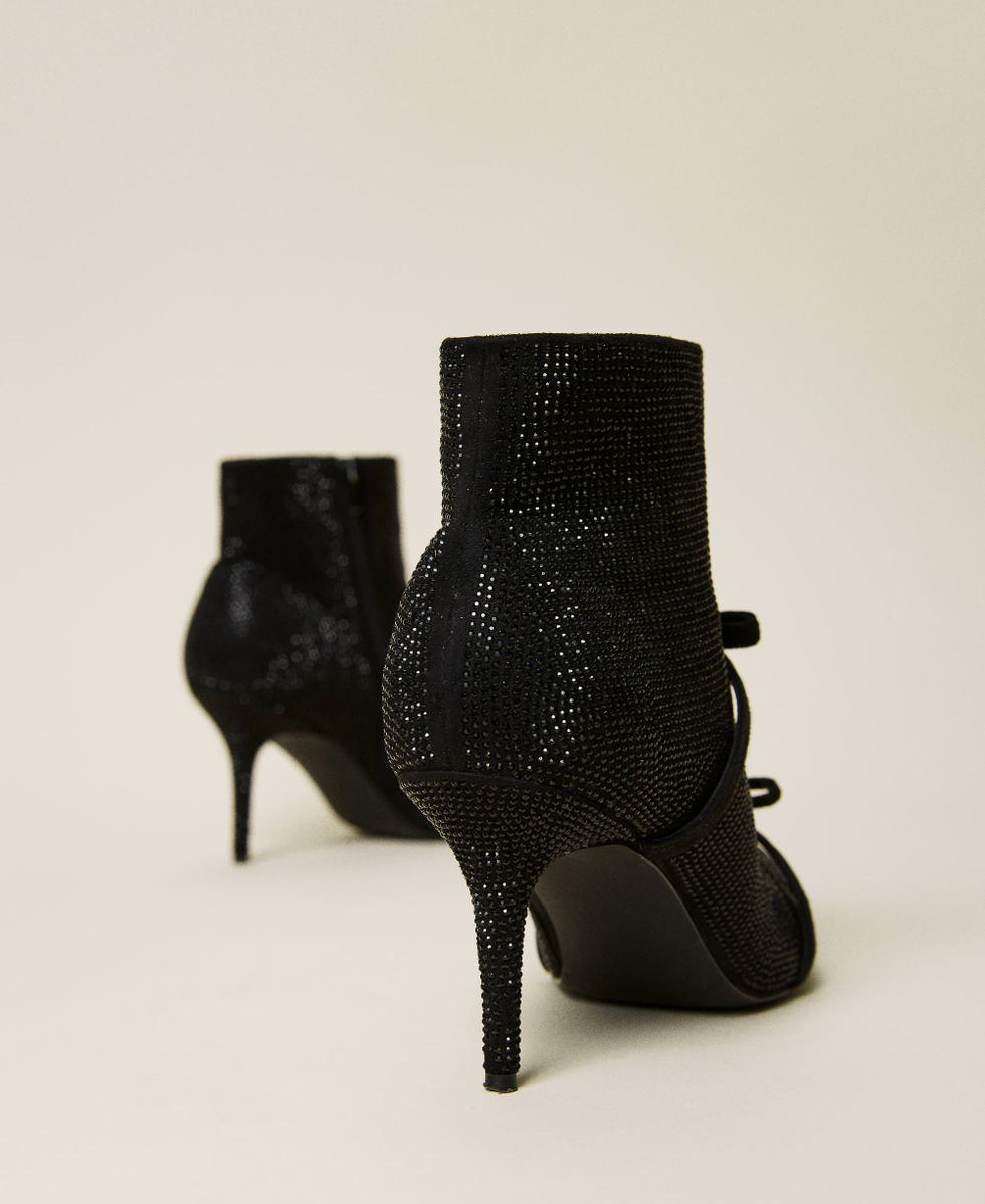 Bottines avec strass et n&oelig;uds