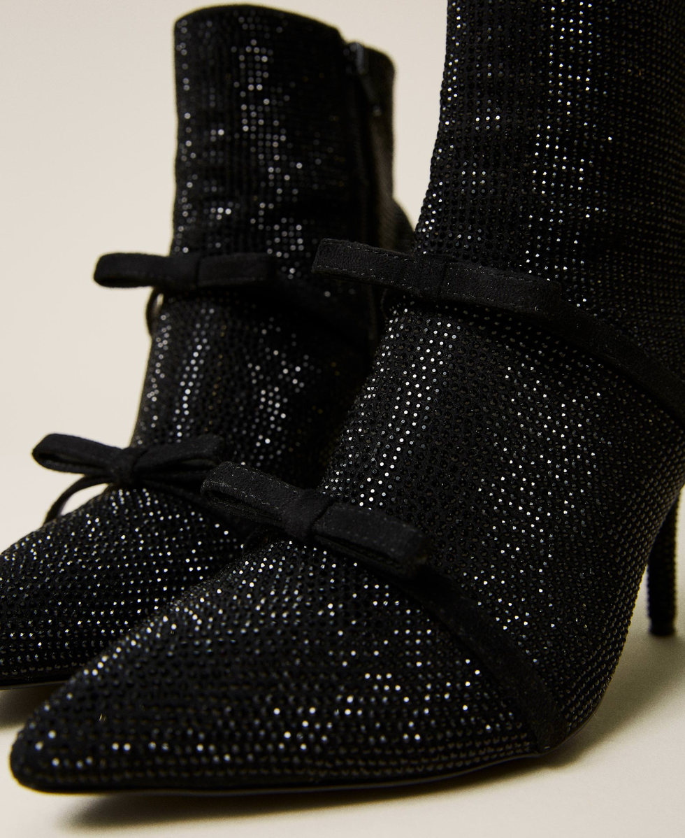 Bottines avec strass et n&oelig;uds