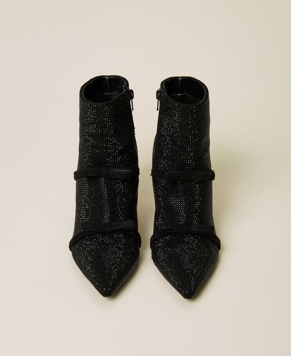 Bottines avec strass et n&oelig;uds