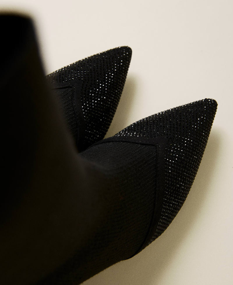 Bottines modèle sock avec strass Noir Femme 222ACP244-05