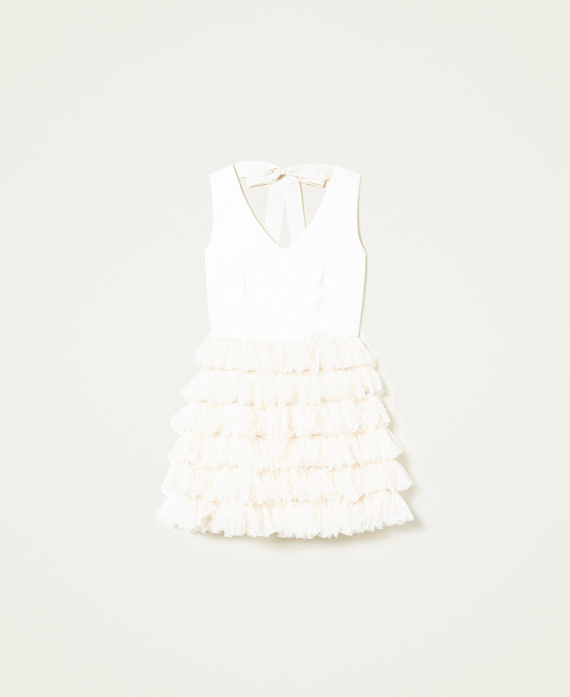 Robe courte avec volants en tulle et sequins