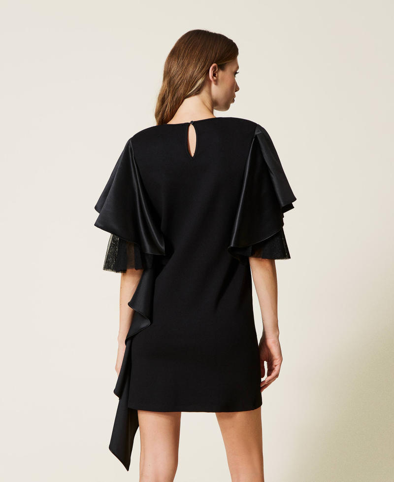 Платье с воланом из атласа-дюшес Черный женщина 222AP2020-05