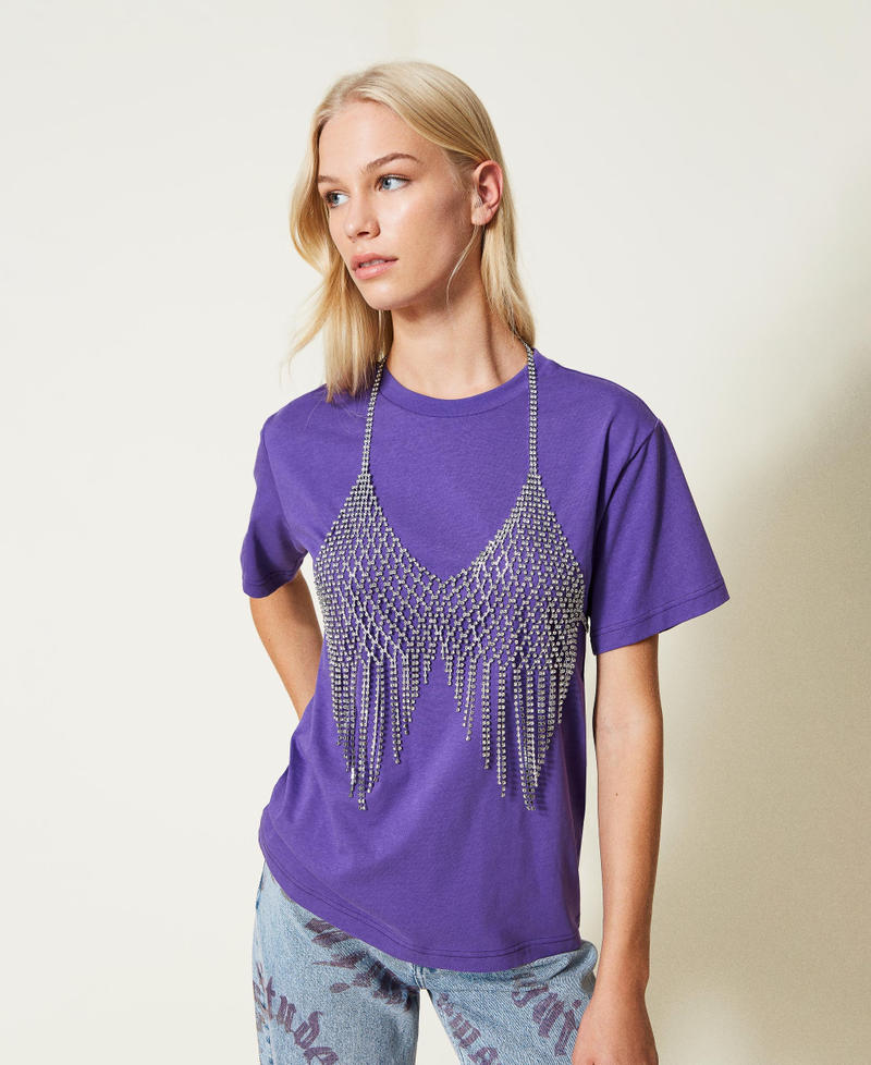 T-shirt with rhinestone top