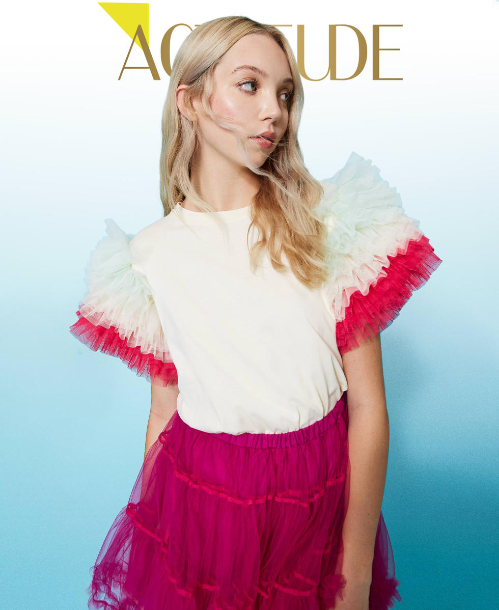 Floweritude t-shirt with tulle flounces
