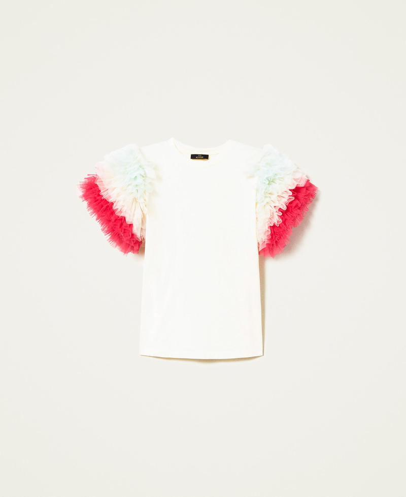 Floweritude t-shirt with tulle flounces