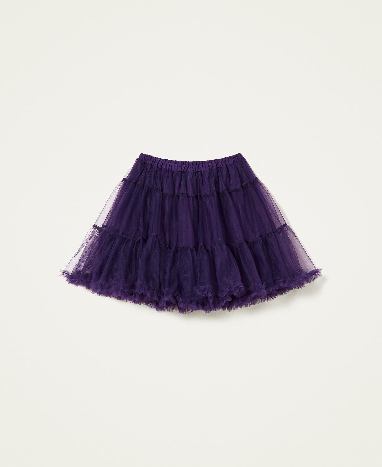 Jupe Floweritude avec volants en tulle Femme, Violet | TWINSET Milano