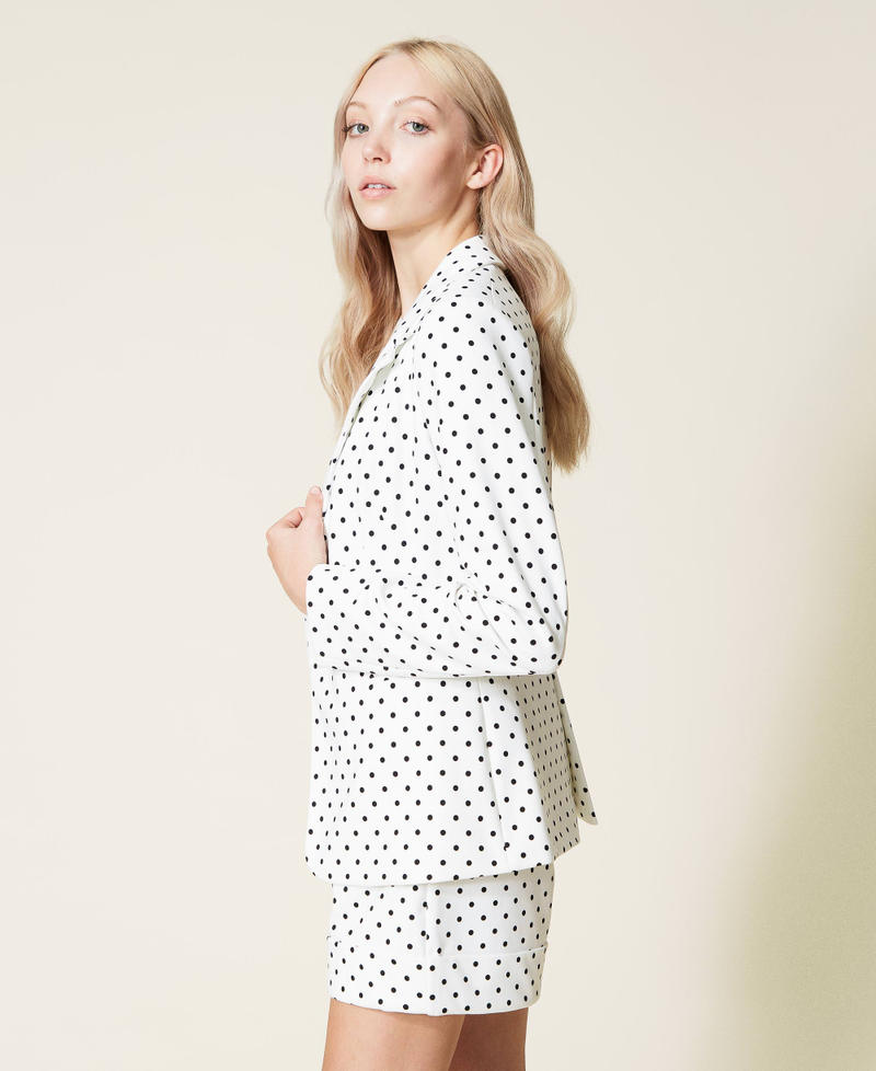 Polka dot blazer Two-tone Lily / Black Polka Dots Woman 222AP2110-03