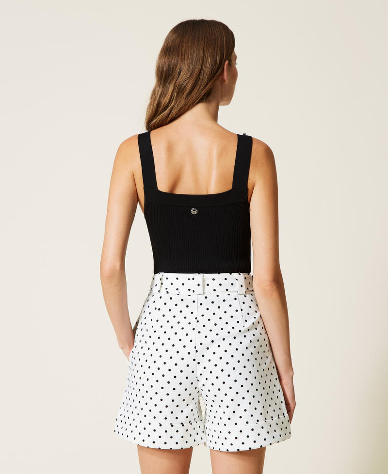 Polka dot shorts with belt Two-tone Lily / Black Polka Dots Woman 222AP2111-04
