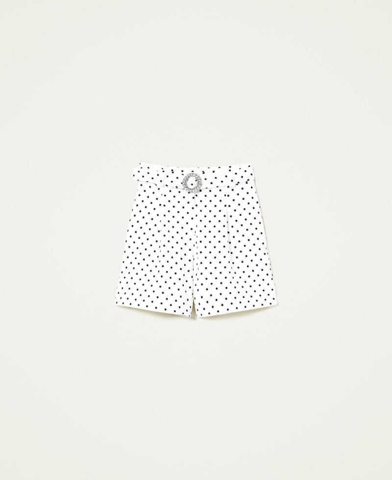 Polka dot shorts with belt Two-tone Lily / Black Polka Dots Woman 222AP2111-0S