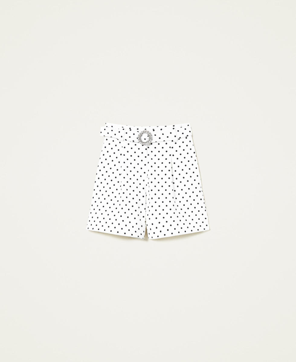 Polka dot shorts with belt