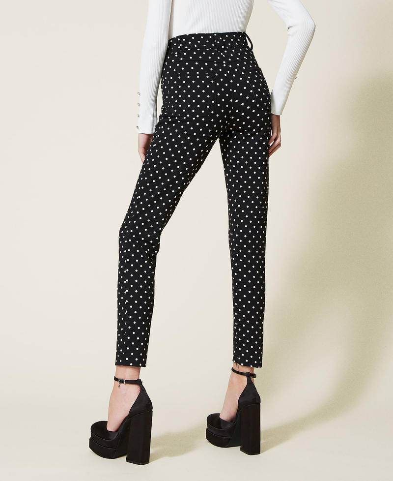 Polka dot leggings with charm Two-tone Black / Lily Polka Dots Woman 222AP2112-04