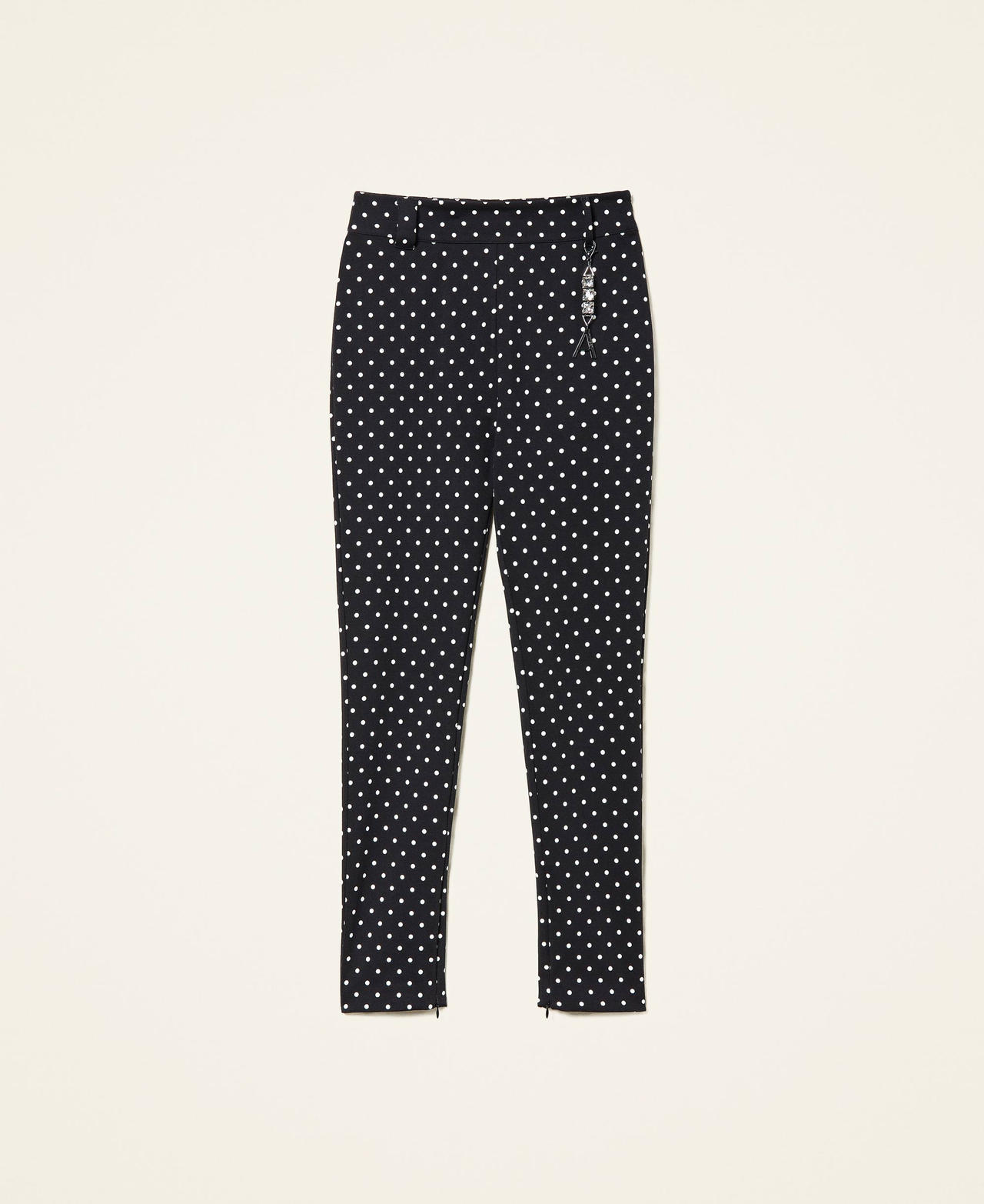 Polka dot leggings with charm Two-tone Black / Lily Polka Dots Woman 222AP2112-0S
