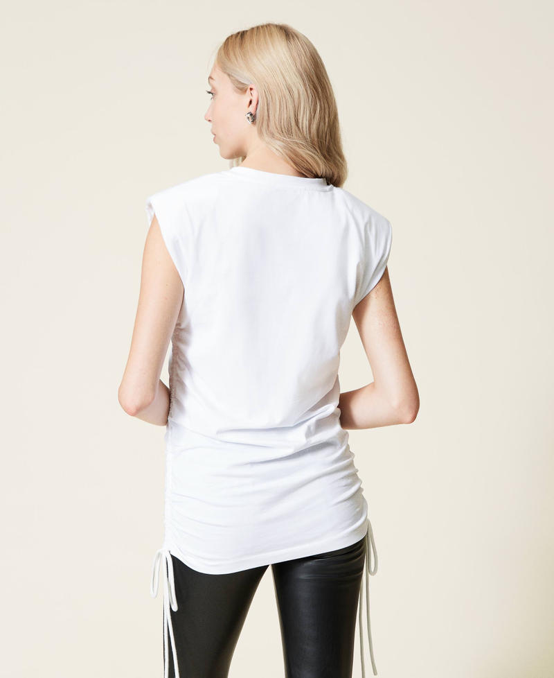 T-shirt avec cordon coulissant et broderie