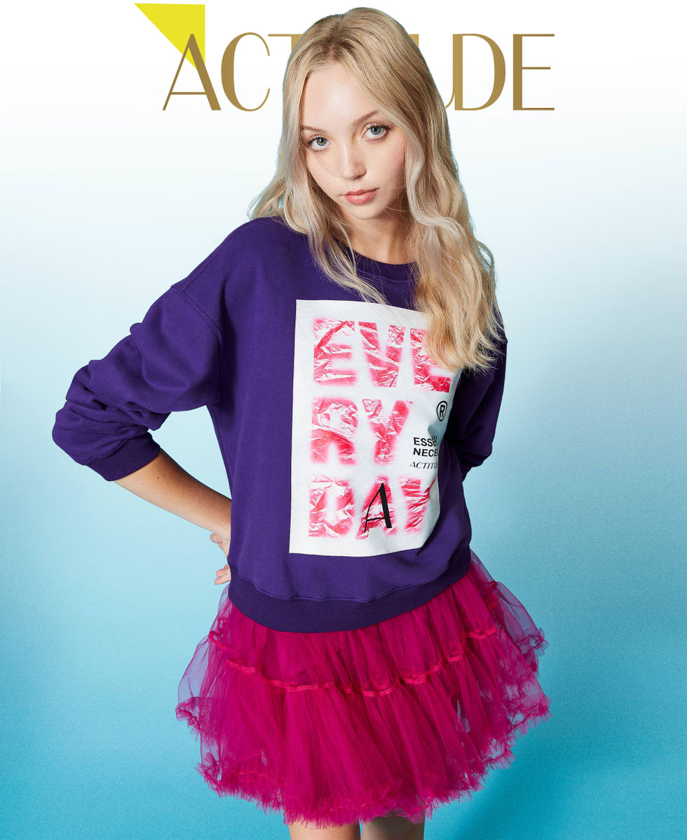 Sweat shirt boxy avec imprim Femme Violet TWINSET Milano
