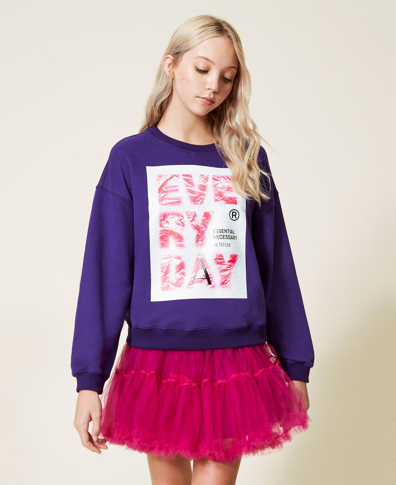 Boxy sweatshirt with print