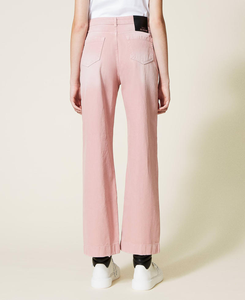 Wide-Leg-Hose aus Bull-Denim mit verblassten Partien