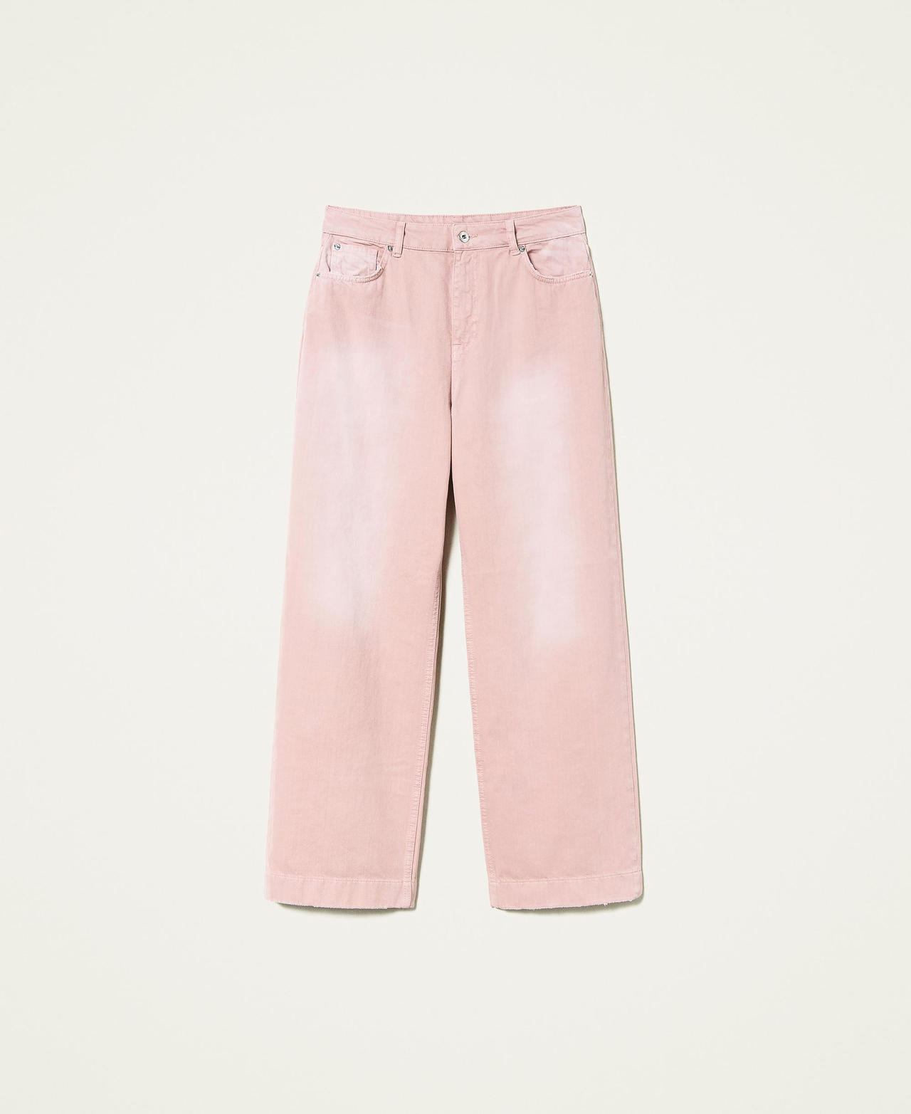 Wide-Leg-Hose aus Bull-Denim mit verblassten Partien