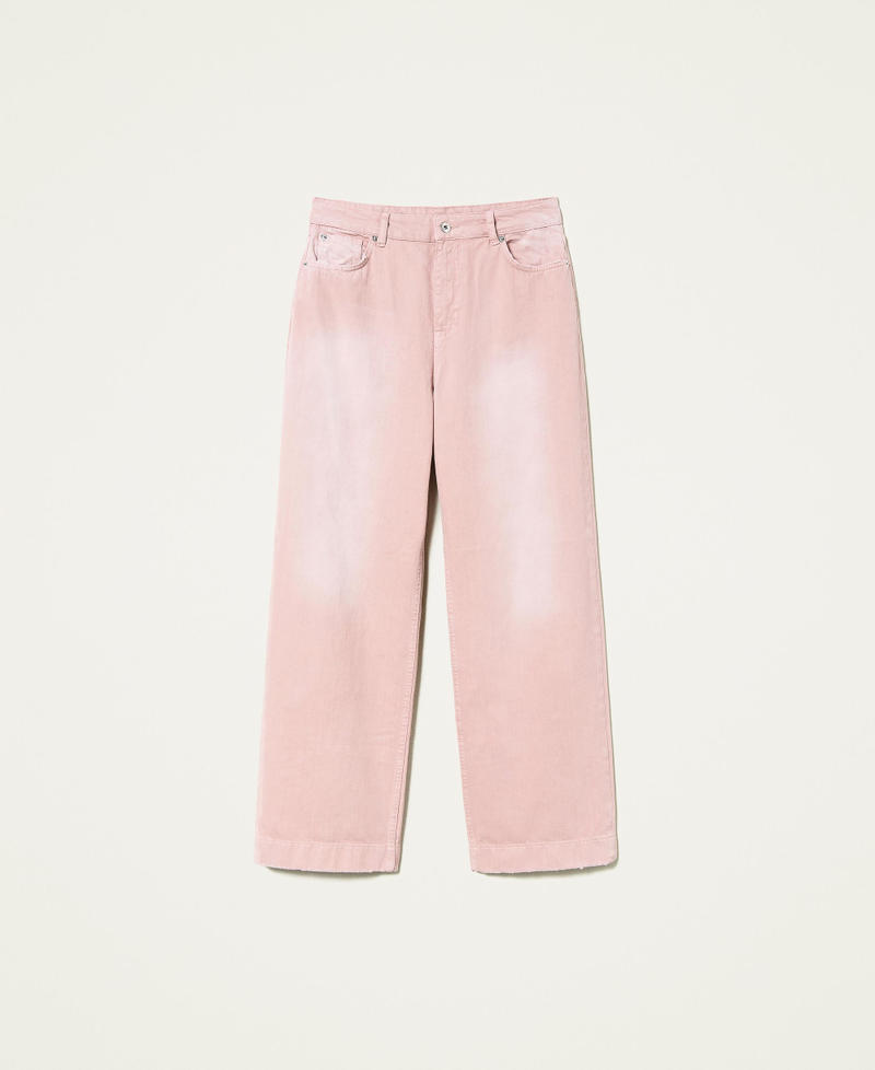 Wide-Leg-Hose aus Bull-Denim mit verblassten Partien