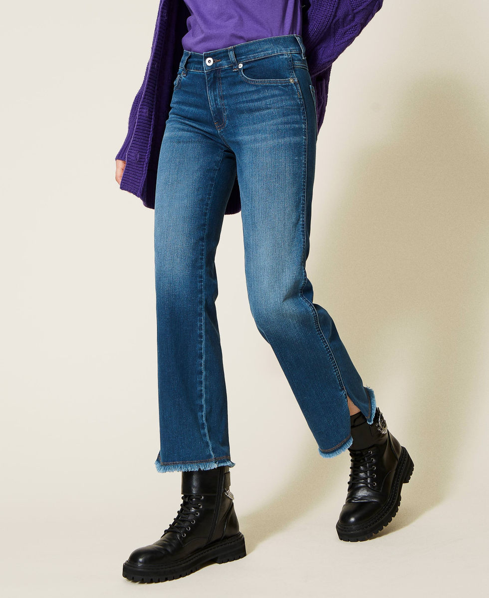 Vaqueros de corte recto con cinco bolsillos Mujer Azul TWINSET