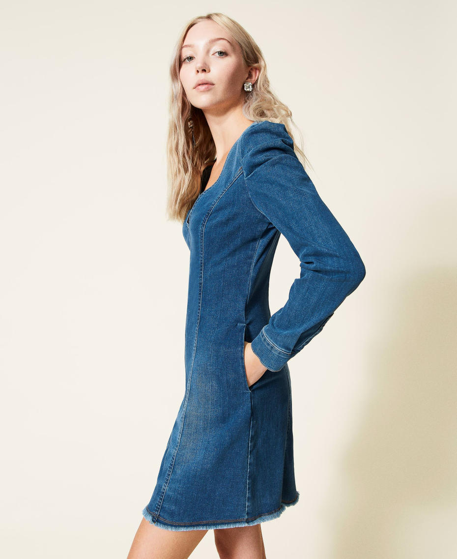 Robe courte en jean Bleu "Denim Moyen" Femme 222AP229E-03