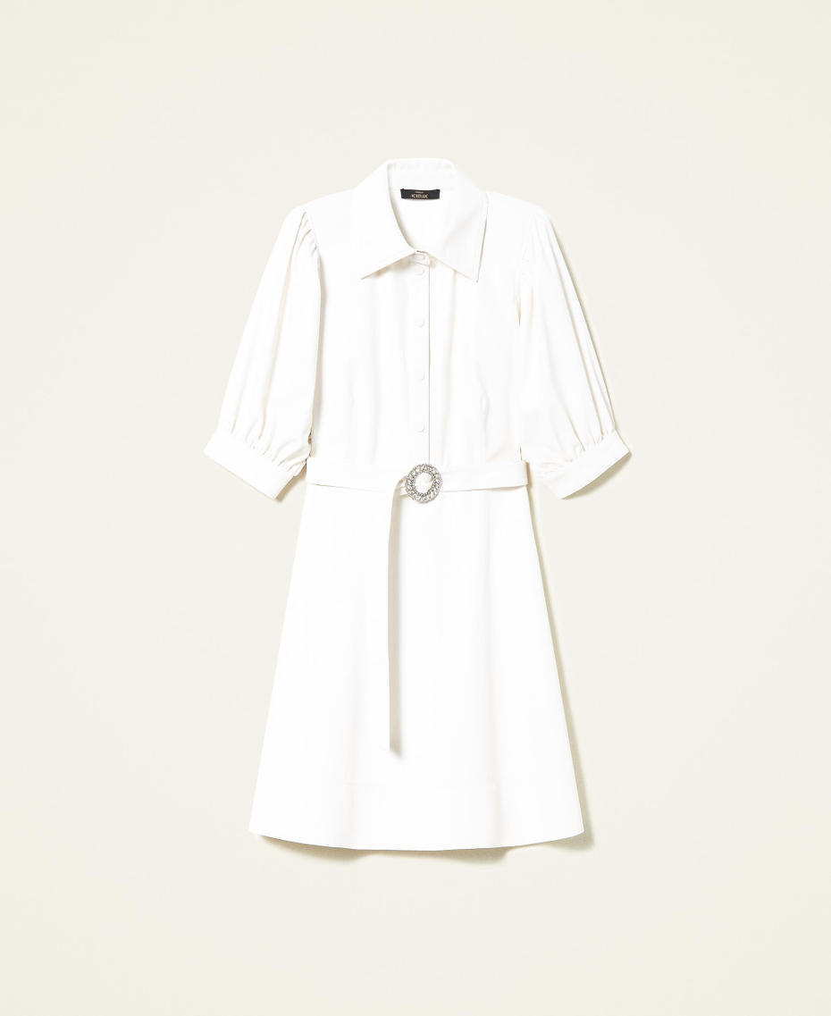 Kleid in Lederoptik mit Gürtel