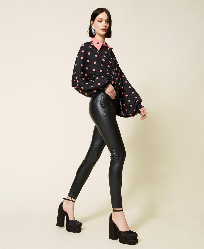 Skinny trousers with charm Black Woman 222AP2332-03