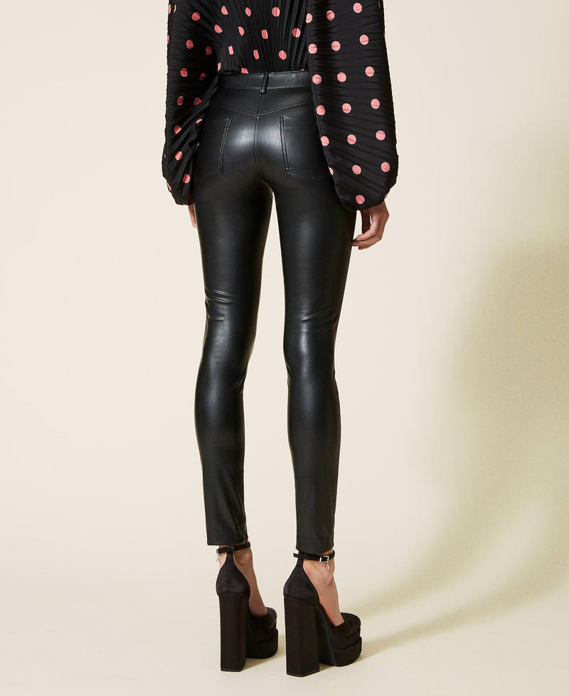 Skinny trousers with charm Black Woman 222AP2332-04
