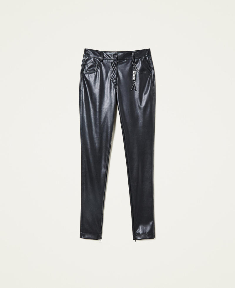 Pantaloni skinny con charm Nero Donna 222AP2332-0S