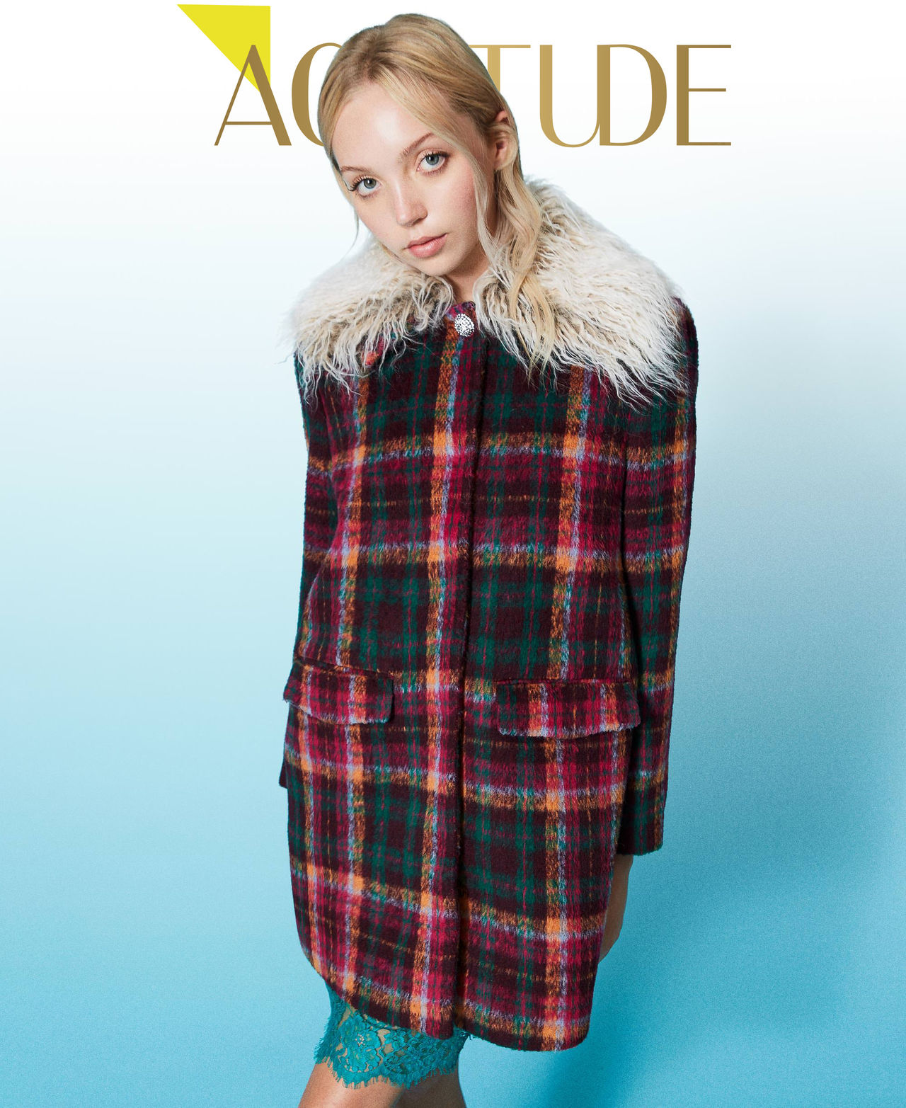 Plaid coat with fur 2025 collar