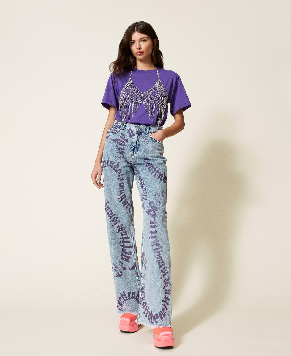 Loose fit jeans with logo print
