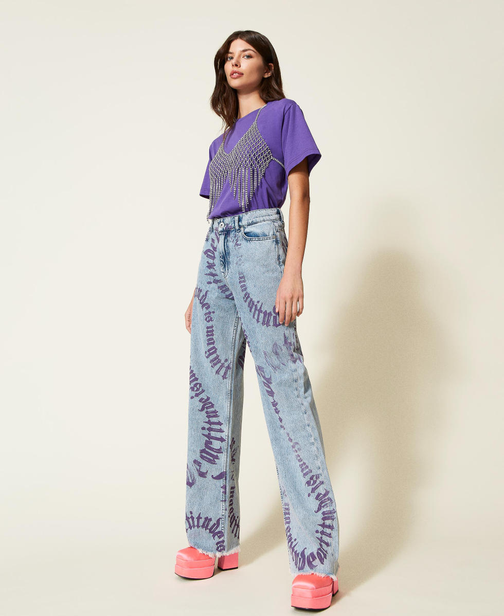 Loose fit jeans with logo print