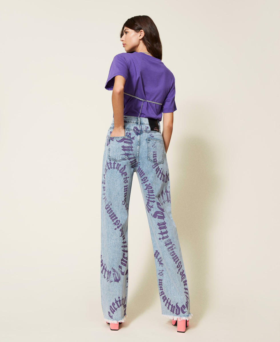 Loose fit jeans with logo print