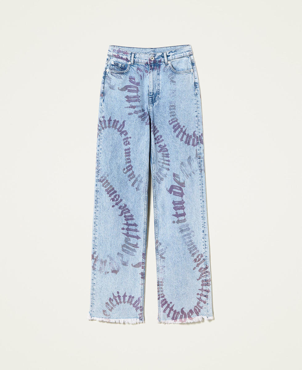 Loose fit jeans with logo print
