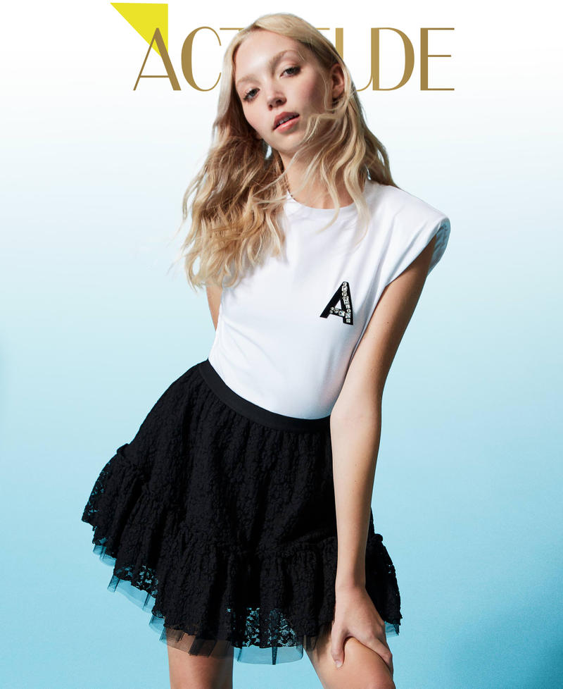 Minigonna in pizzo e tulle